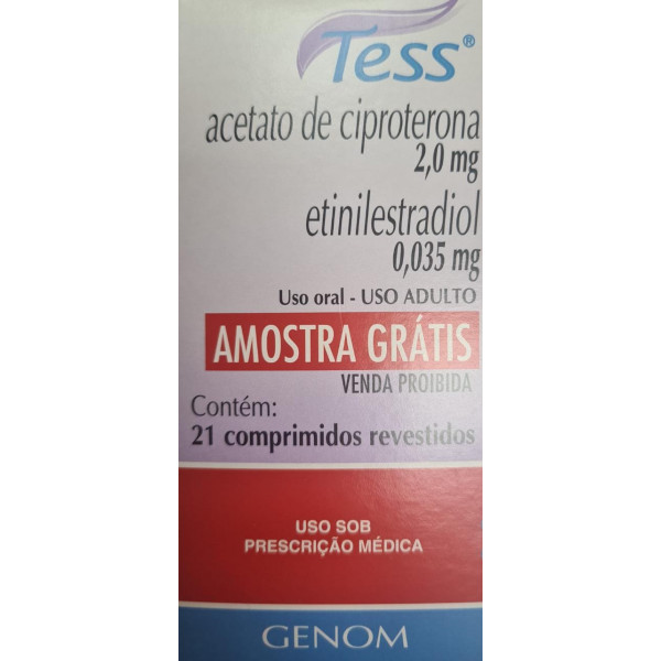 Tess - Acetato de Ciproterona 2mg + Etinilestradiol 0,035mg - 21 Comprimidos